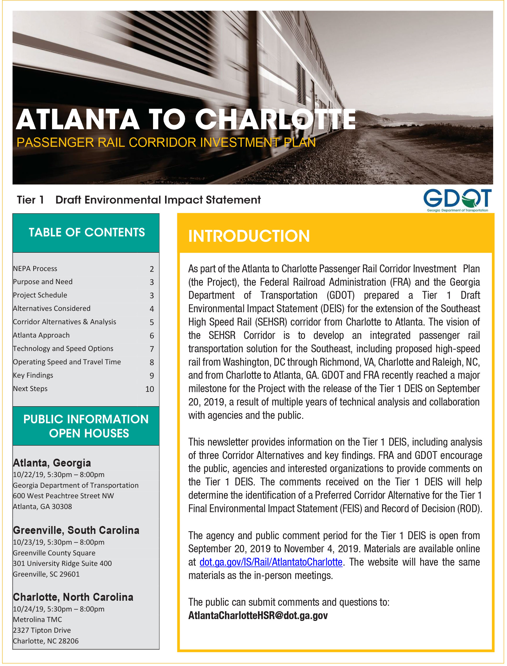 Atlanta to Charlotte Newsletter