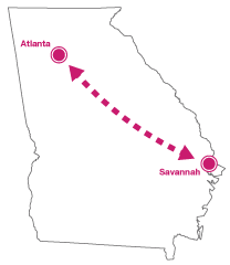 Atlanta to Savannah - State of Georgia